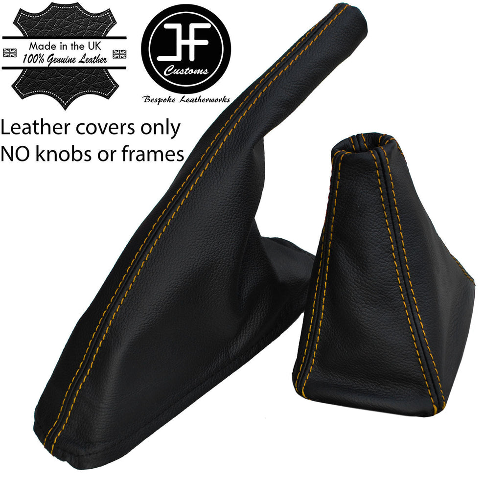 YELLOW STITCH REAL LEATHER GEAR HANDBRAKE GAITER FOR SEAT IBIZA CORDOBA 6K 93-99