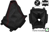 RED STITCH LEATHER MANUAL GEAR GAITER+PLASTIC FRAME FITS RENAULT KOLEOS 07-16