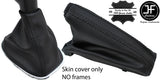 BLACK STITCH CARBON FIBER VINYL GEAR & HANDBRAKE SET FOR VAUXHALL CORSA D 06-14