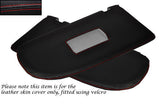 RED STITCH 2X SUN VISORS LEATHER SKIN COVERS FITS VW VOLKSWAGEN CADDY 04-10