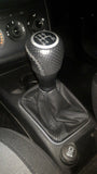 BLACK STITCHING LEATHER GEAR GAITER FITS FIAT PUNTO EVO ABARTH 2009-2013