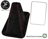 RED STITCH SUEDE GEAR GAITER + METAL FRAME FOR TOYOTA MR2 MK1 AW11 1985-1989