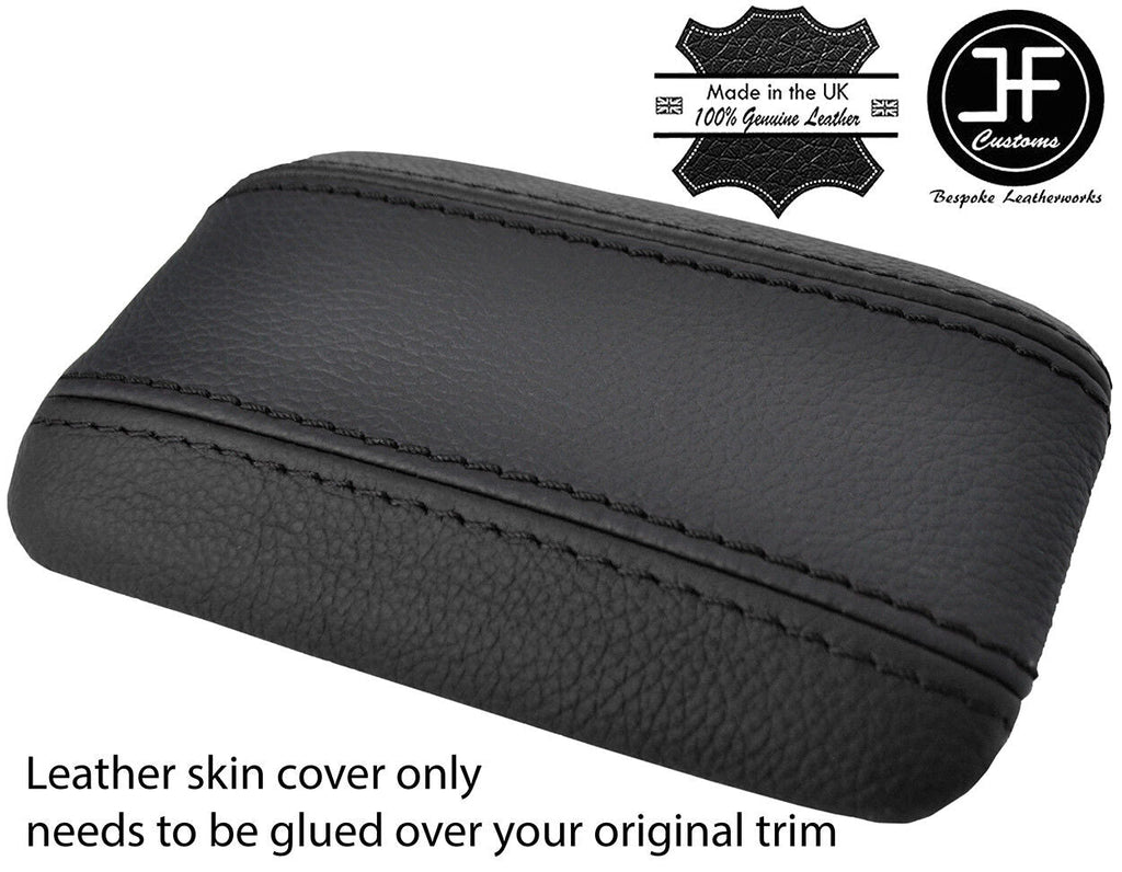 BLACK & BLACK REAL LEATHER  ARMREST LID COVER FITS MAZDA RX7 RX-7 92-01