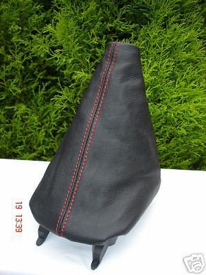 FITS AUDI A4 B5 95-1999 RED STITCHING LEATHER GEAR GAITER CUSTOM NEW MADE IN UK