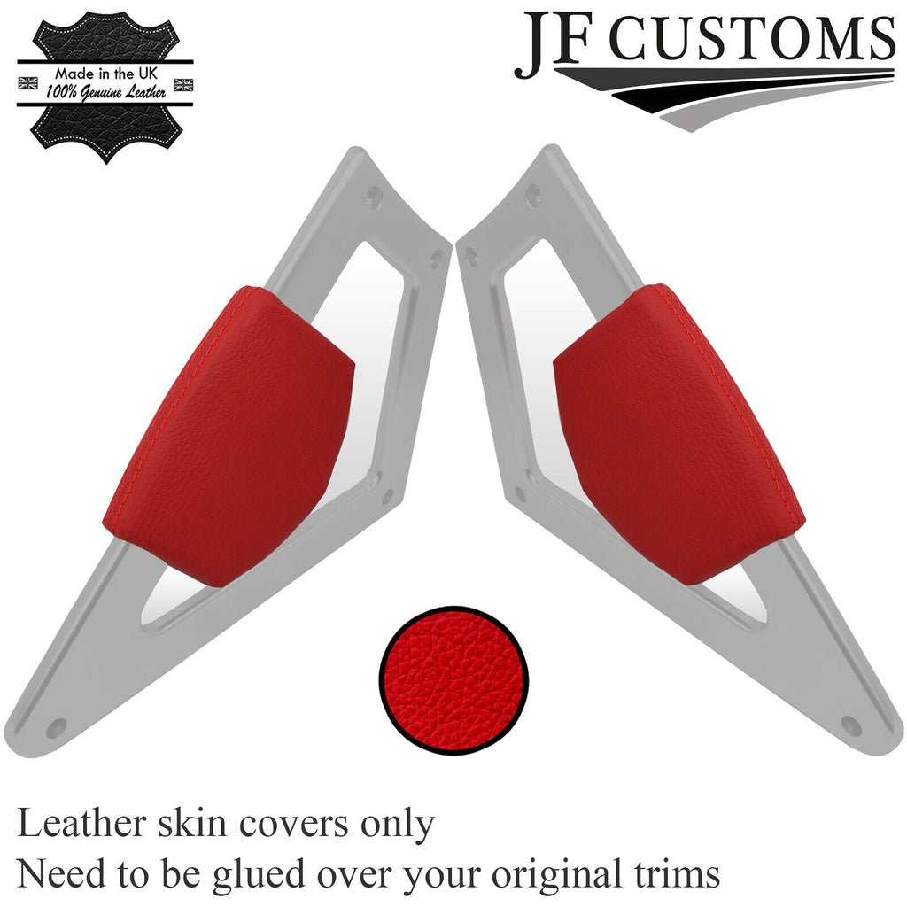RED LEATHER 2X CONSOLE KNEE PAD TRIM COVERS FOR AUDI TT MK1 1998-2006 CUSTOM NEW