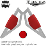 RED LEATHER 2X CONSOLE KNEE PAD TRIM COVERS FOR AUDI TT MK1 1998-2006 CUSTOM NEW