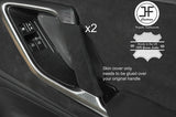 BLACK STITCH 2X DOOR HANDLE TRIM SUEDE COVER FITS NISSAN GT-R GTR R35 2009-2017