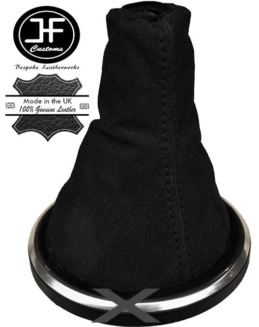 BLACK GENUINE SUEDE FITS FORD FIESTA MK6 FUSION 2002-2008 GEAR GAITER CUSTOM NEW