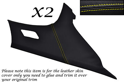 YELLOW STITCH FITS BMW 3 SERIES E46 SALOON 98-05 2X REAR PILLAR LEATHER COVERS