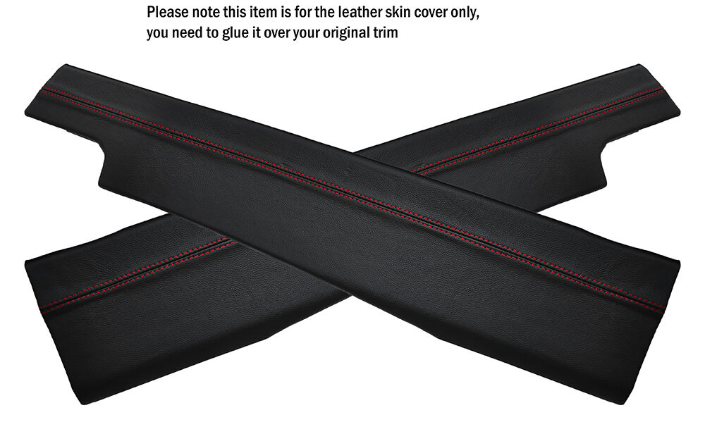 RED STITCH 2X CENTER CONSOLE SIDE TRIM SKIN COVERS FITS NISSAN GT-R R35 09-15