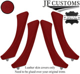 D RED ITALIAN LEATHER 4X FRONT REAR DOOR HANDLE COVERS FOR BMW E90 E91