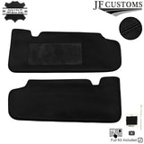 BLACK CROSS STITCH ITALIAN LEATHER 2X SUN VISOR COVERS FOR NISSAN 350Z 33Z 03-09