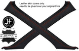 RED STITCH 2X A POST PILLAR LEATHER COVERS FITS HONDA PRELUDE MK4 1992-1996