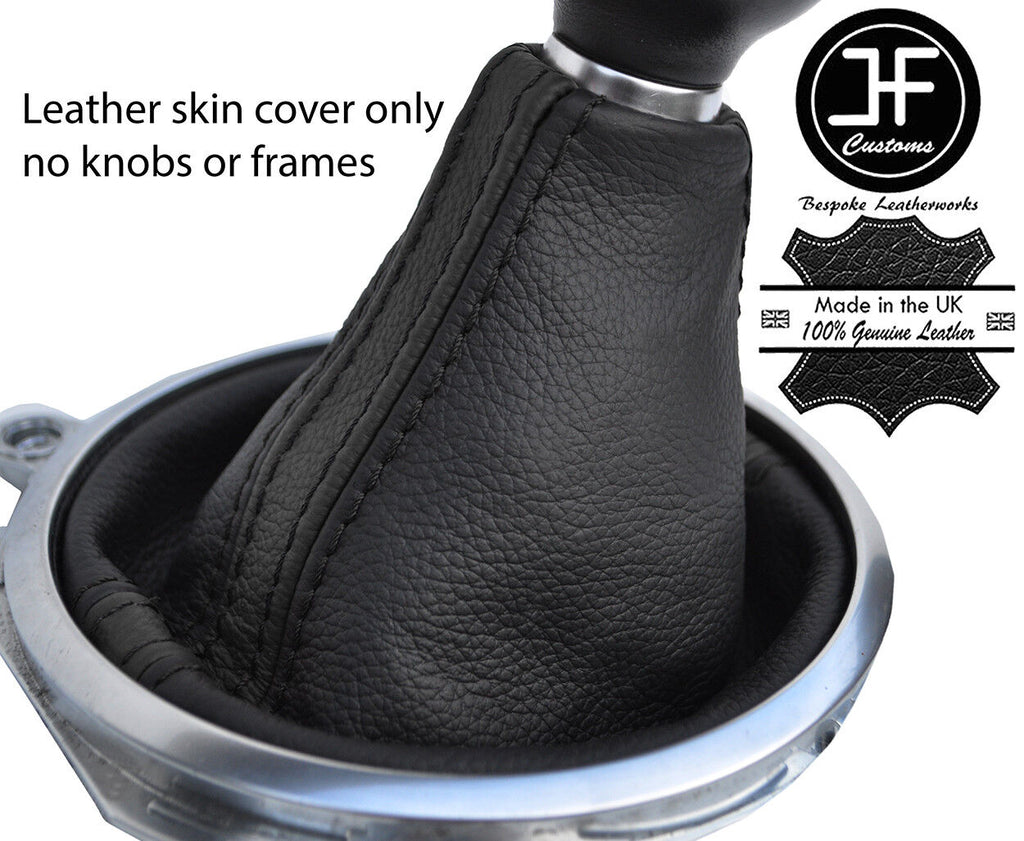 BLACK STRIPE TOP GRAIN REAL LEATHER MANUAL GEAR GAITER FOR AUDI TT MK2 2006-2014