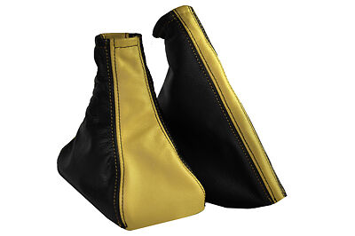 FITS VAUXHALL OPEL ASTRA MK4 G COUPE GEAR&HANDBRAKE GAITER CREAM BLACK SET