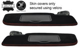 RED STITCH 2X SUN VISORS SUEDE COVERS FITS FORD MUSTANG CONVERTIBLE 10-14