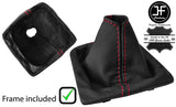 RED STITCH REAL LEATHER GEAR GAITER+PLASTIC FRAME FITS HYUNDAI i30 2012-2016