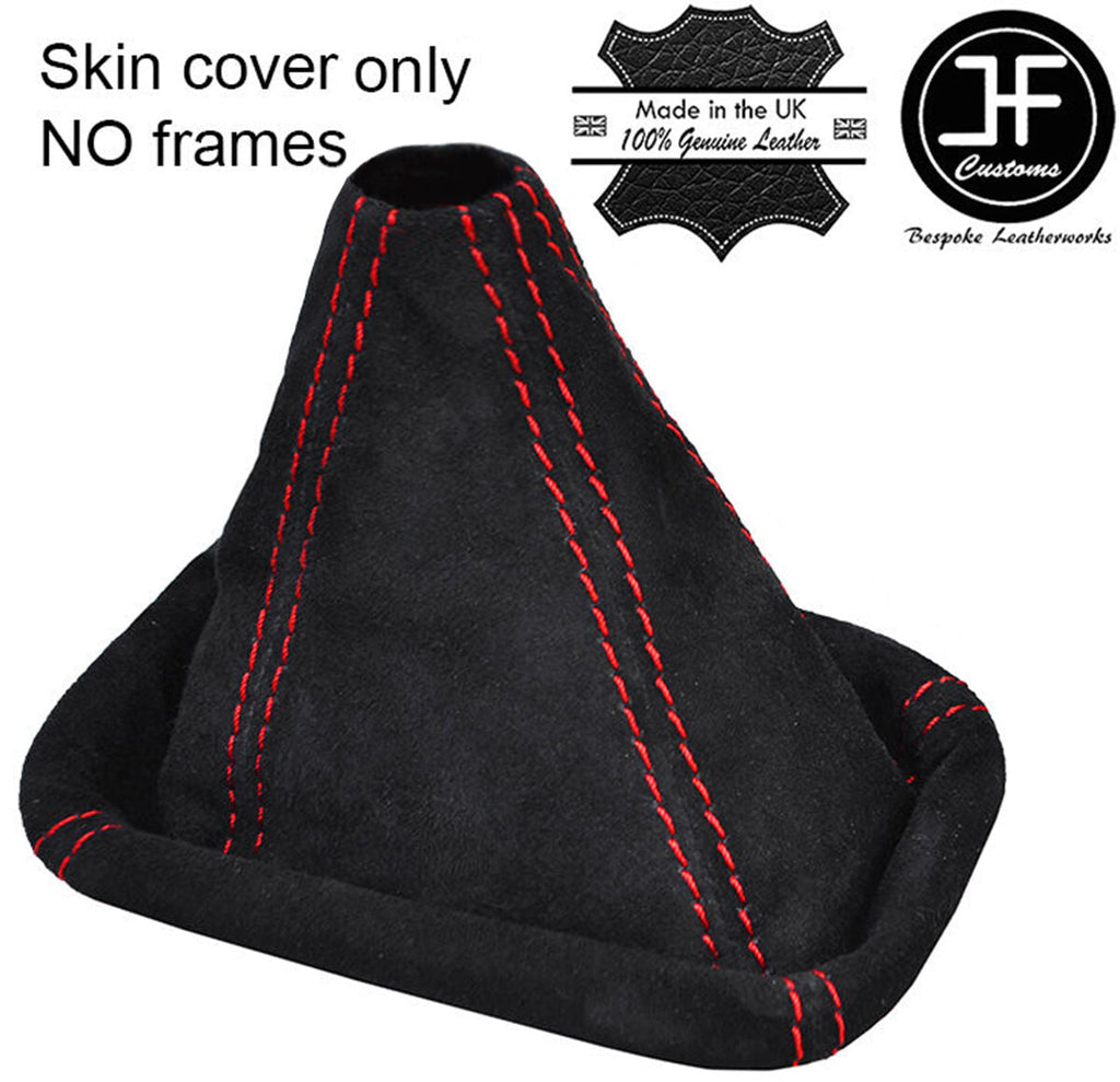 RED STITCHING REAL SUEDE MANUAL GEAR GAITER FITS AUDI 100 C4 1991-1997