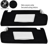 BLACK STITCHING 2X SUN VISORS SUEDE COVERS FITS LAND ROVER DISCOVERY 4 09-16