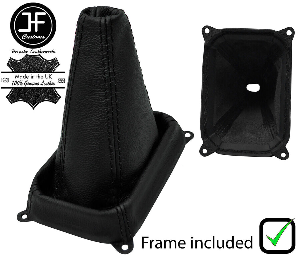 BLACK STITCH REAL LEATHER GEAR GAITER+PLASTIC FRAME FITS QUADIX REBEL CUSTOM NEW