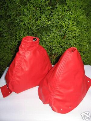 FITS NISSAN 300ZX REAL RED LEATHER GEAR/HANDBRAKE GAITER CUSTOM NEW MADE IN UK