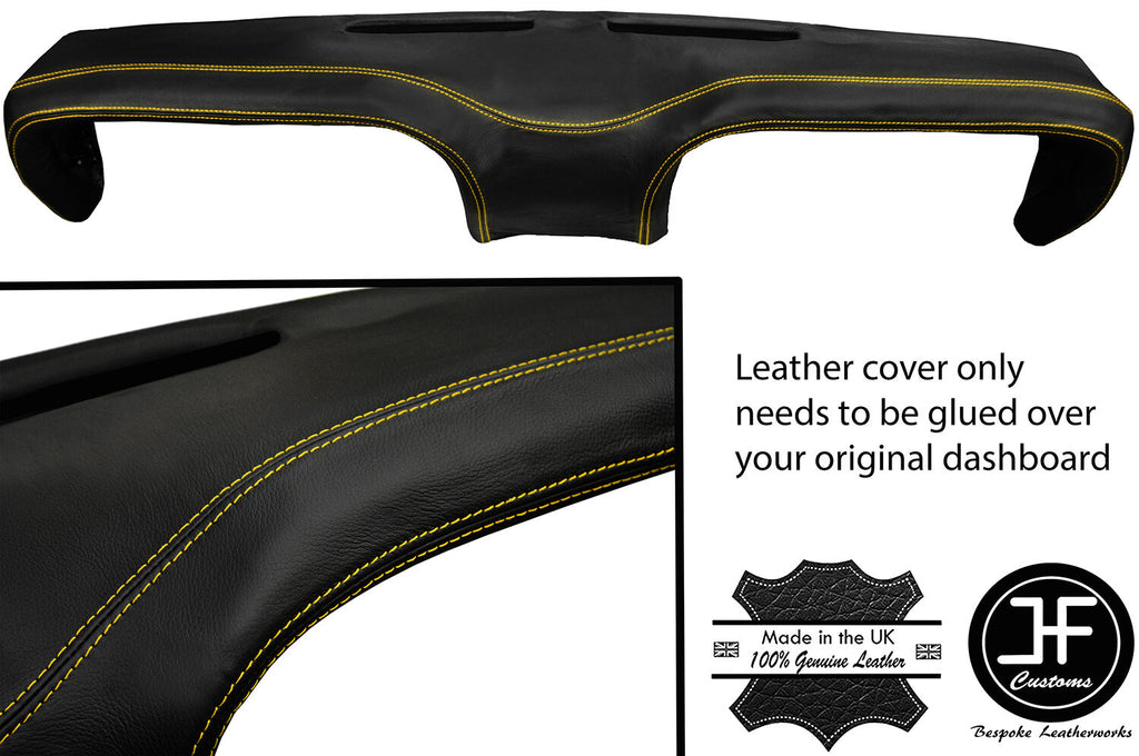 YELLOW STITCHING TOP DASH DASHBOARD LEATHER COVER FITS FORD MUSTANG 1969-1970