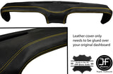 YELLOW STITCHING TOP DASH DASHBOARD LEATHER COVER FITS FORD MUSTANG 1969-1970