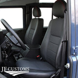 RED STITCH 2X HEADREST LEATHER COVERS FITS LAND ROVER DEFENDER 07-14 CUSTOM NEW