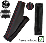 RED STITCH REAL LEATHER HANDBRAKE+ PLASTIC FRAME FOR DODGE NITRO 2007-2012