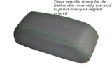 GREEN STITCHING MID GREY LEATHER ARMREST COVER FITS TOYOTA HILUX 2002-2005