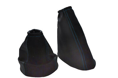 FITS FORD FOCUS MK1 98-04 GEAR HANDBRAKE GAITER  BLUE STITCH  LEATHER PU SUEDE