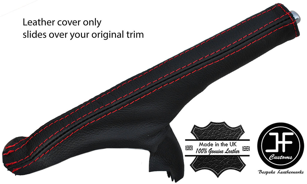 RED STITCHING LEATHER HANDBRAKE GAITER FITS MAZDA 2 2008-2015 CUSTOM NEW