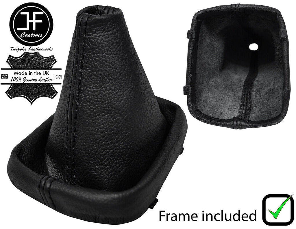 BLACK STITCH LEATHER MANUAL GEAR GAITER+PLASTIC FRAME FITS AUDI A3 8P 2004-2012