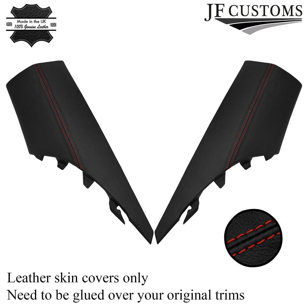 D RED STITCH LEATHER 2X REAR D PILLAR COVERS FOR AUDI A3 RS3 8V 13-20 SALOON