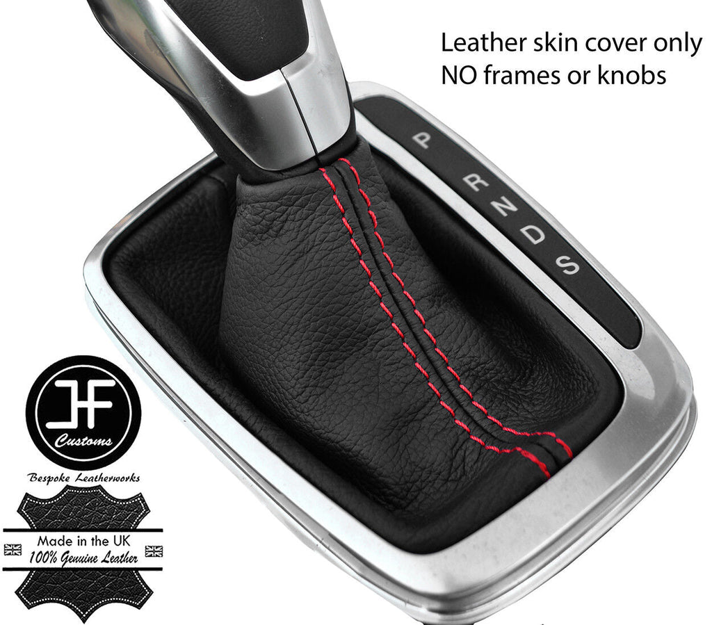 RED STITCH REAL LEATHER AUTO AUTOMATIC GEAR GAITER FOR FORD GALAXY MK4 15-18
