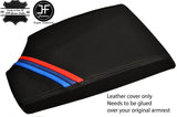 BLACK STITCHING TRI STRIPES LEATHER ARMREST COVER FITS BMW E81 E82 E87 E88 05-12
