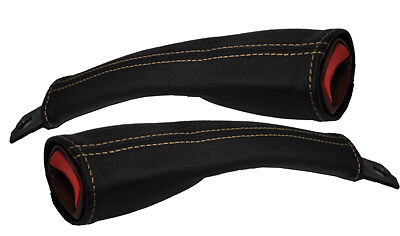 OAK STITCH FITS CORVETTE C5 Z06 97-04 2X SEAT BELT STALK LEATHER COVERS ONLY