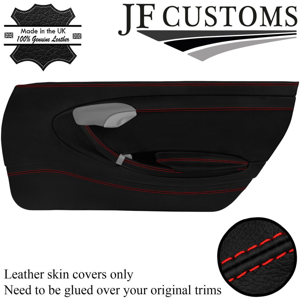 RED STITCH  LEATHER 2X FULL DOOR CARD COVER FOR PORSCHE BOXSTER 986 96-04 JF2