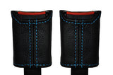 BLUE STITCH FITS VW T4 TRANSPORTER CARAVELLE CAMPER 2X FRONT SEAT BELT COVERS