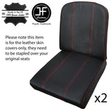 RED STITCH 2X REAR SEAT LEATHER COVERS FITS DEFENDER 90 110 1983-2006 STYLE 1
