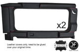 RED STITCH 2X REAR WINDOW PANEL TRIM LEATHER COVERS FOR DEFENDER 90 83-16
