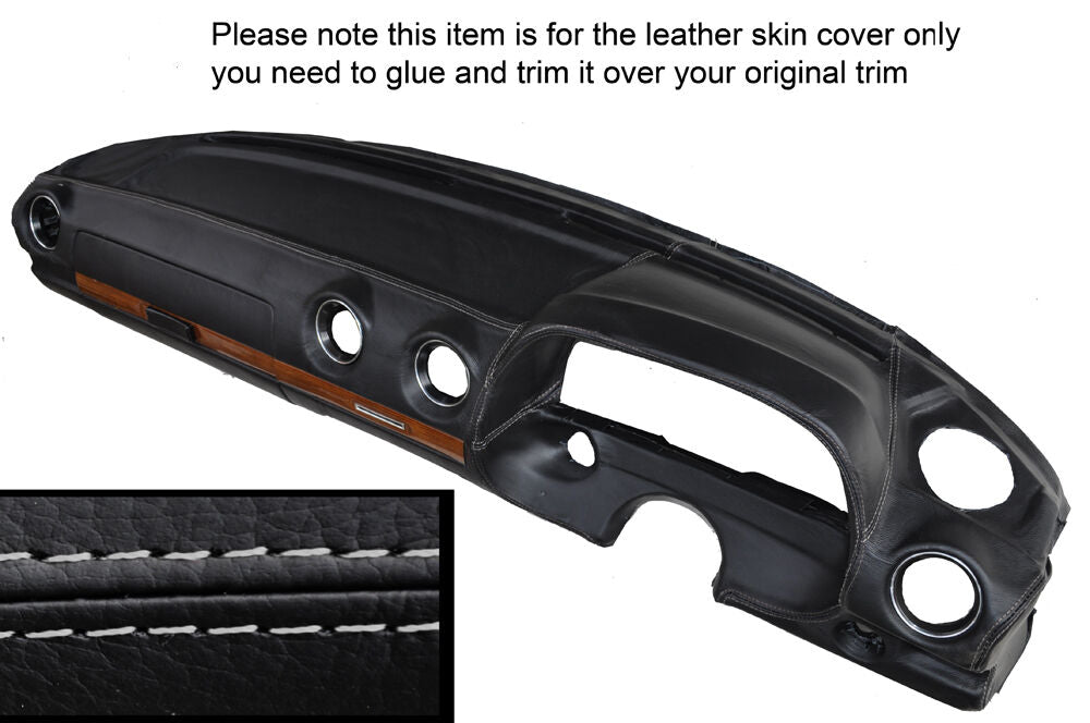 GREY STITCH DASH DASHBOARD LEATHER SKIN COVER FITS MERCEDES W123 1978-1985