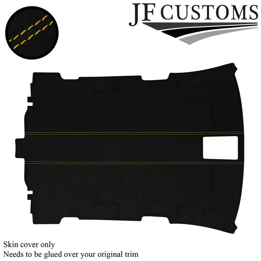 YELLOW STITCH SUEDE ROOF HEADLINER COVER FOR AUDI A3 8P 04-12 5 DOOR CUSTOM NEW
