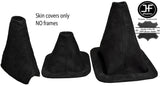 BLACK STITCH REAL SUEDE 3X GAITER SET FITS LAND ROVER DISCOVERY D200 D300 95-04