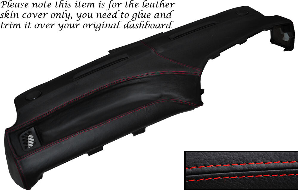 RED STITCH TOP DASH DASHBOARD LEATHER SKIN COVER FITS FORD GRANADA MK3