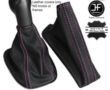 PINK STITCH TOP GRAIN LEATHER GEAR HANDBRAKE GAITER FOR VAUXHALL CORSA D 06-14
