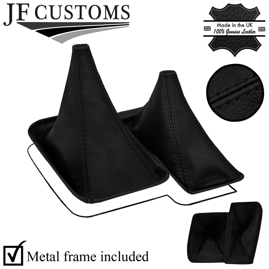 BLACK STITCH TOP-GRAIN LEATHER GEAR + METAL FRAME FITS NISSAN PATROL Y61 97-13