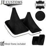 BLACK STITCH TOP-GRAIN LEATHER GEAR + METAL FRAME FITS NISSAN PATROL Y61 97-13