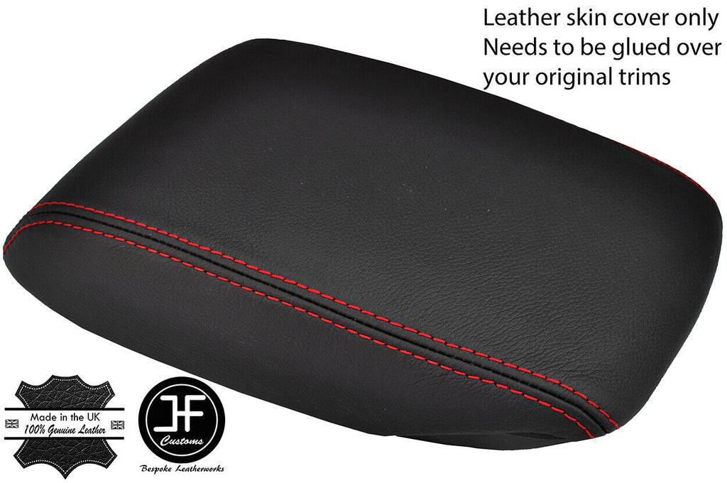RED STITCH TOP GRAIN LEATHER ARMREST COVER FITS NISSAN PULSAR 2014-2019