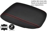 RED STITCH TOP GRAIN LEATHER ARMREST COVER FITS NISSAN PULSAR 2014-2019